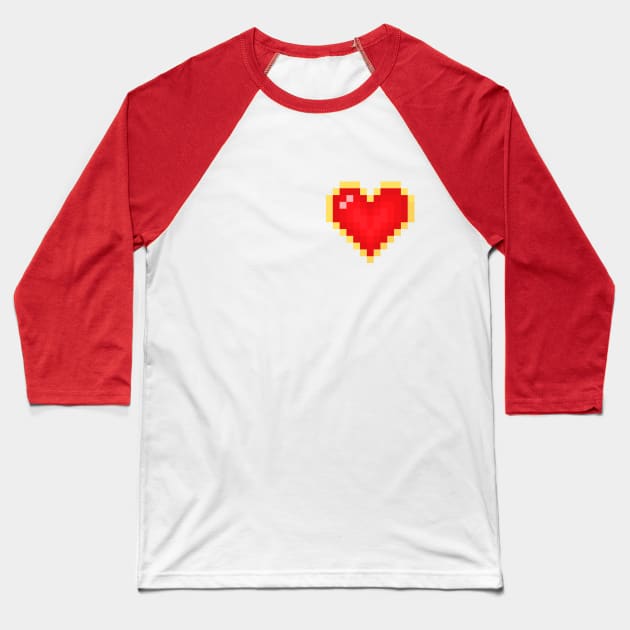 heart in 8 bit style Baseball T-Shirt by MushroomEye